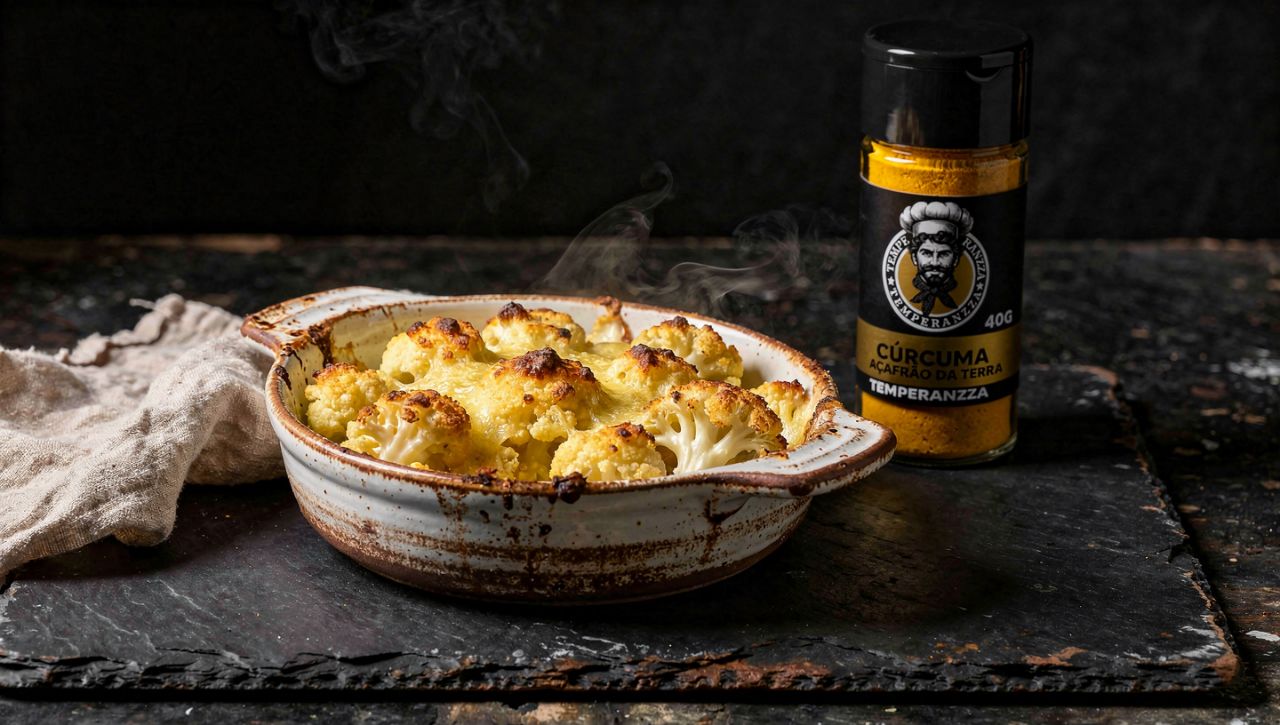 Couve-flor gratinada com Cúrcuma