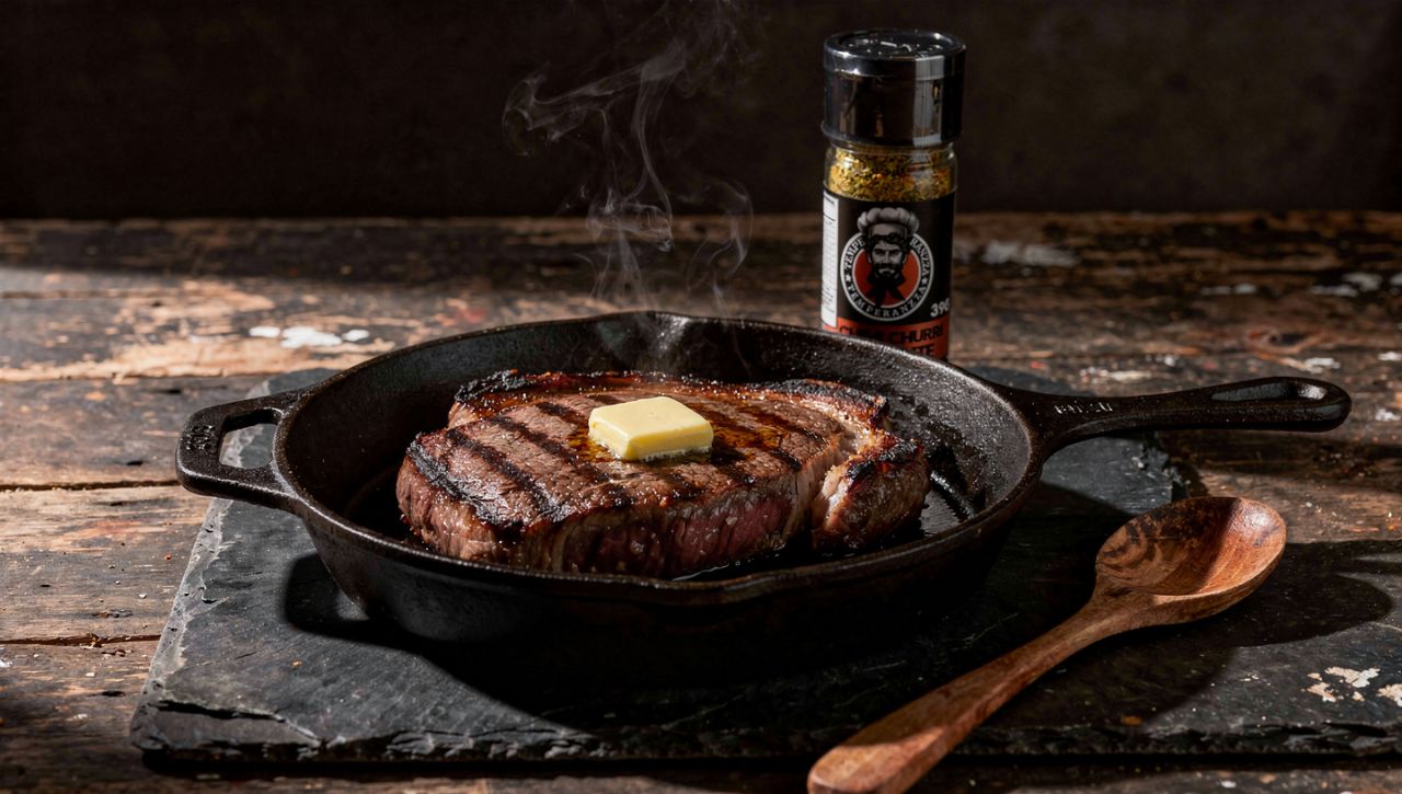 Bife grelhado com manteiga de Chimichurri Picante