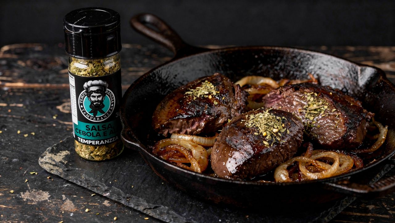 Fígado acebolado com Salsa, Cebola e Alho Temperanzza