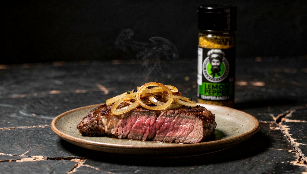 Bife acebolado com Lemon Pepper