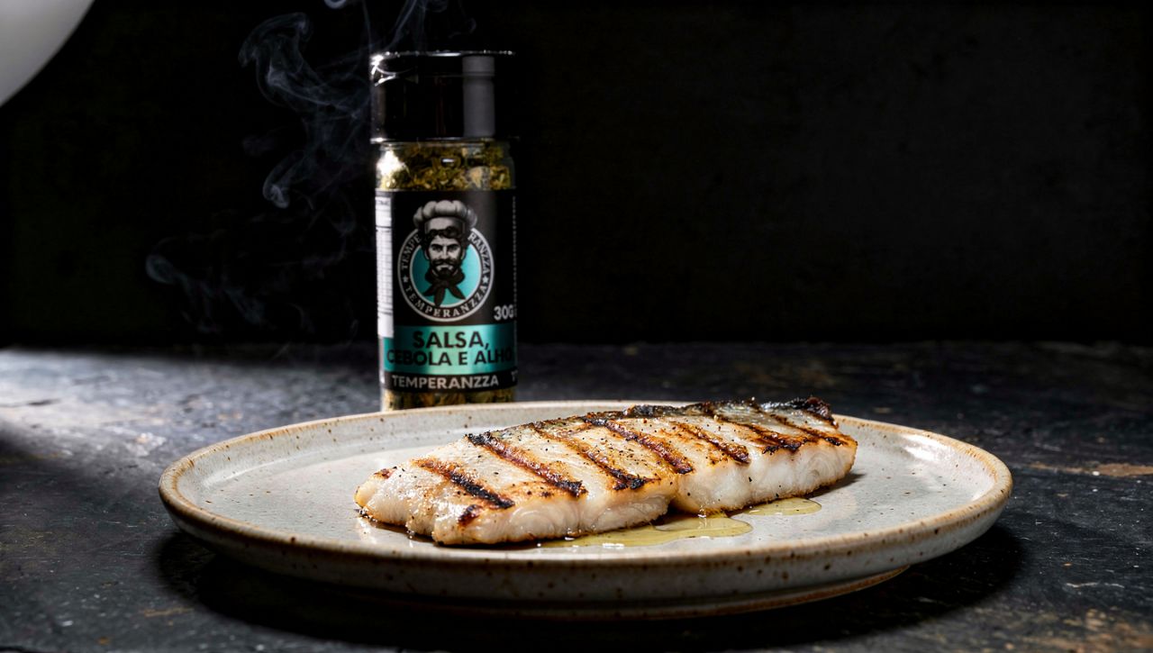 Peixe grelhado com Salsa, Cebola e Alho