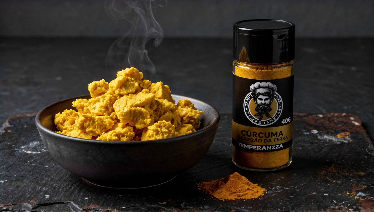 Ovos mexidos dourados com Cúrcuma