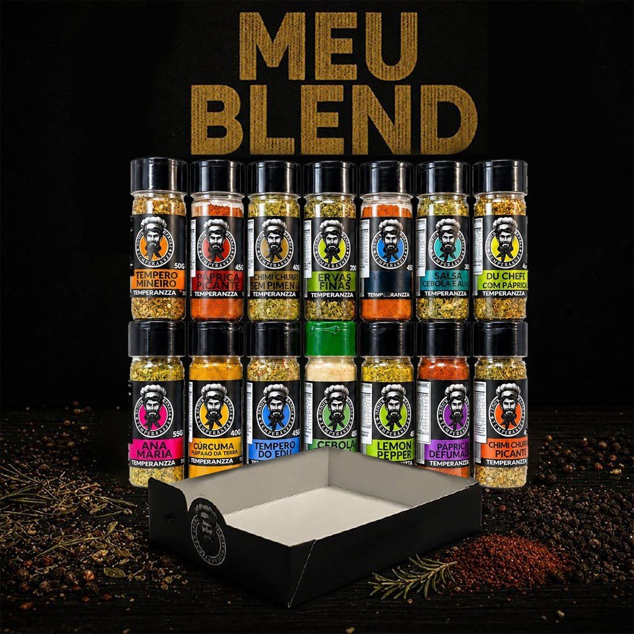 Caixa Chefe Temperanzza — monte seu próprio blend